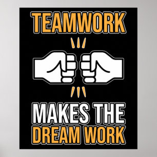 Póster Team Work Makes Dream Work Employee Appreciation G