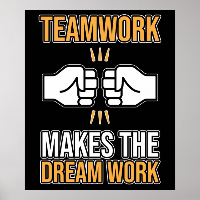Póster Team Work Makes Dream Work Employee Appreciation G (Frente)