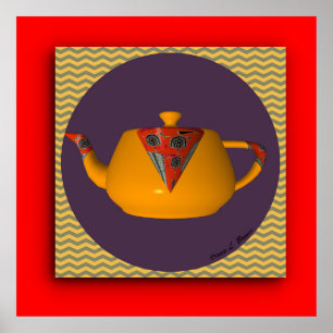 Póster Teapot Art Kitchen Restaurant Cafe Tea Time
