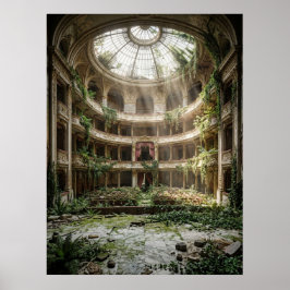 Póster Teatro Abandonado Reclamado por la Naturaleza