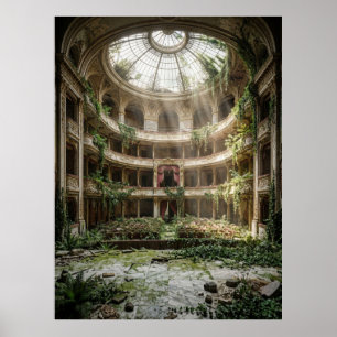 Póster Teatro Abandonado Reclamado por la Naturaleza