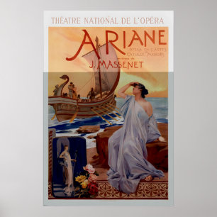 Póster Teatro Ariane Nacional De La Ópera Vintage