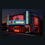 Póster Teatro Art Deco Rio, Overland Park, Kansas<br><div class="desc">Las luces de neón rosadas del Teatro de Río atraen a los cinéfilos que quieren disfrutar de las películas actuales en un esplendor vintage que recuerda el estilo de Palm Beach de los años 40. El teatro, en el centro de Overland Park, Kansas, fue restaurado y reabierto para exhibir películas...</div>