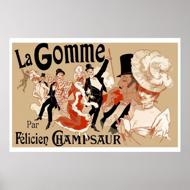 Póster Teatro Art Nouveau y La Gomme (Frente)