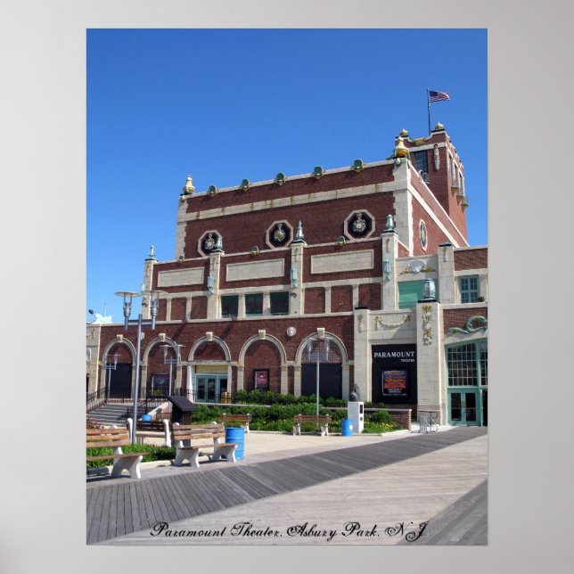 Póster Teatro Asbury Park Boardwalk Paramount (Frente)