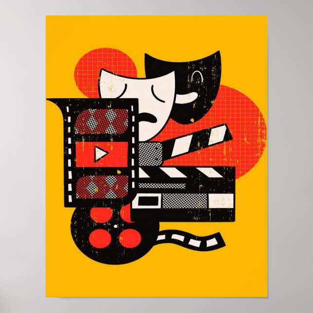 Póster Teatro de actuación abstracta| Teatro de teatro (Frente)