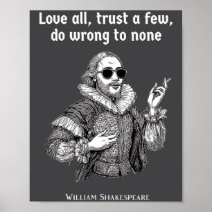 Póster Teatro de citas divertidas de Shakespeare Literatu
