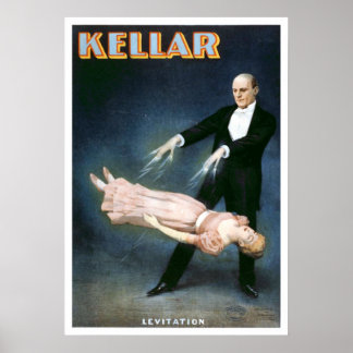 Póster Teatro de época "Levitación Kellar"