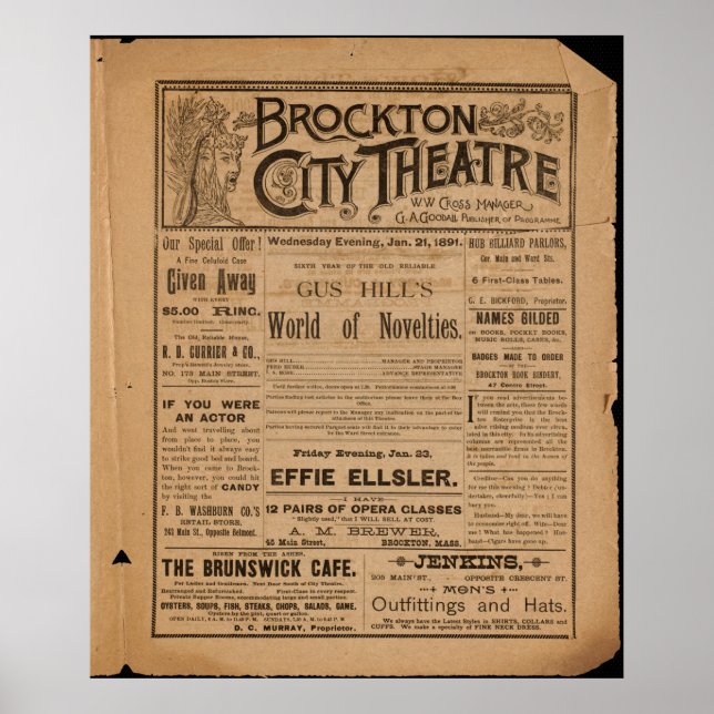 Póster Teatro de la ciudad de Brockton (Frente)