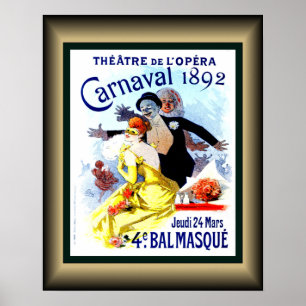 Póster Teatro de la Ópera ~ Carnaval 1892 ~ Balmasque ~