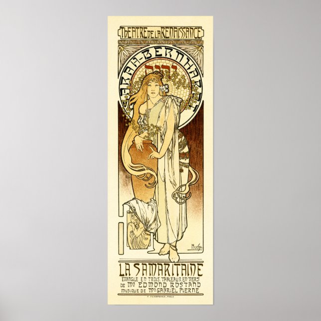 Póster Teatro de la Renacimiento Sarah Bernhardt Mucha (Frente)