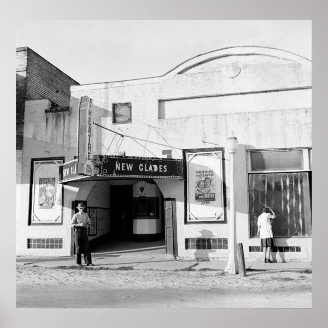 Póster Teatro de películas antiguo, 1939 (Frente)