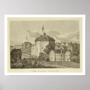 Póster Teatro de The Globe en el Bankside como apareció i