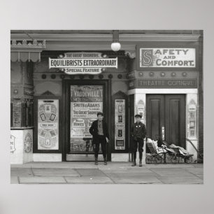 Póster Teatro de vodevil, 1910. Foto antigua