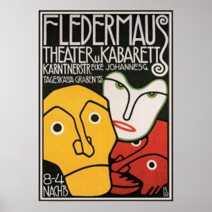 Póster Teatro Fledermaus y Cabaret, 1907