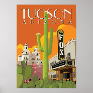 Póster Teatro Fox de 28 "x20" - Tucson, Arizona