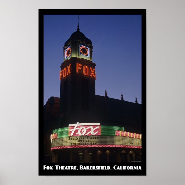 Póster Teatro Fox, Poster Bakersfield 11x17 (Frente)