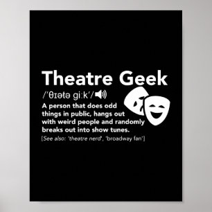 Póster Teatro Geek Definición Divertido Teatro Musical