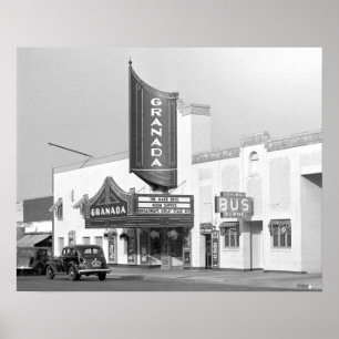 Póster Teatro Granada, 1938. Foto antigua