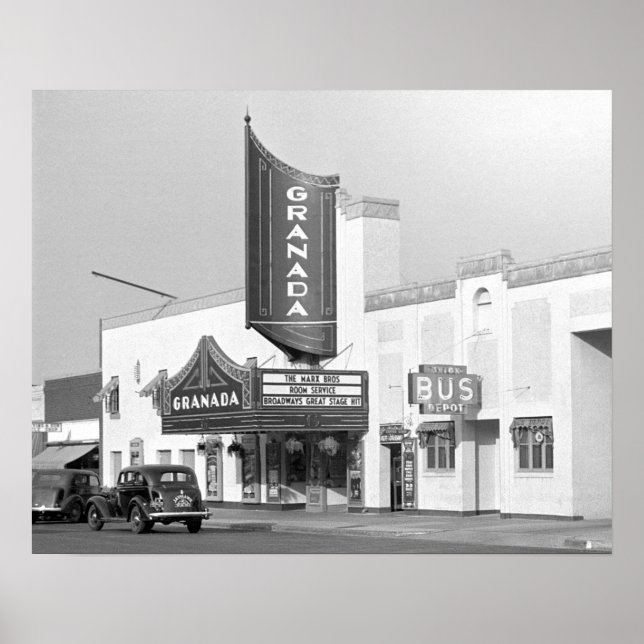 Póster Teatro Granada, 1938. Foto antigua (Frente)