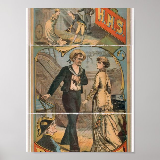 Póster Teatro H.M.S. Pinafore Vintage (Frente)