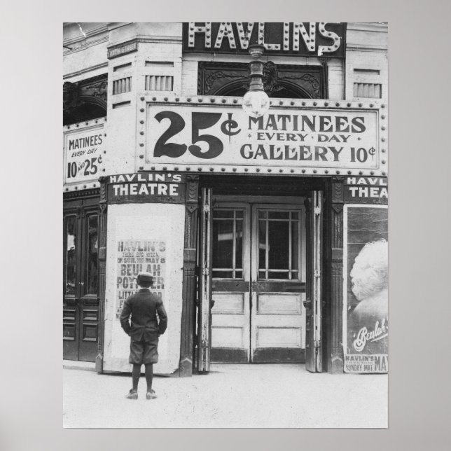 Póster Teatro Havlin, 1910. Foto antigua (Frente)