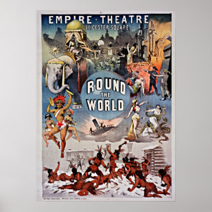 Póster Teatro Imperio Vintage a lo largo del mundo