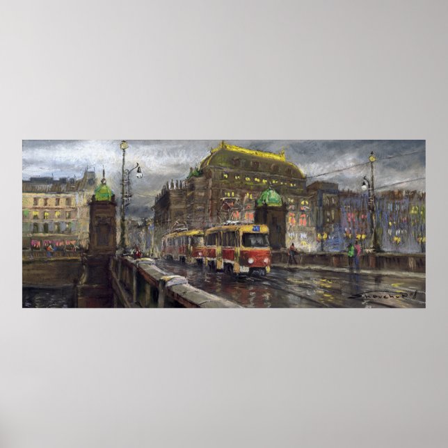 Póster Teatro nacional Legii del puente de tranvía de Pra (Frente)