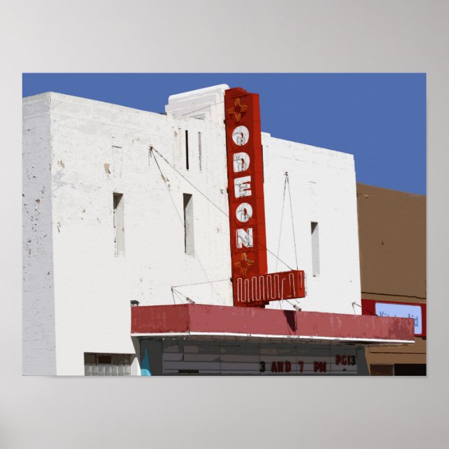 Póster Teatro Odeon, Tucumcari, Nuevo México (Frente)