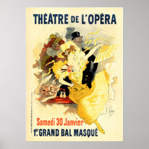 Póster TEATRO OPERA Cheret Paris Anuncio del Teatro