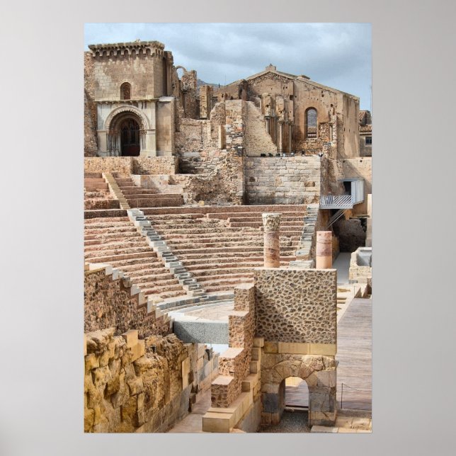 Póster Teatro Romano, Cartagena, España (Frente)