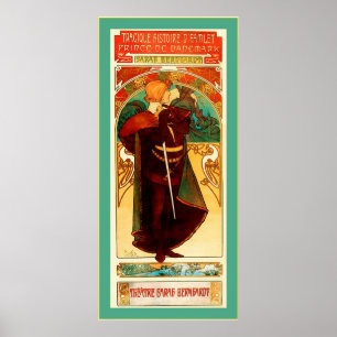 Póster Teatro Sarah Bernhardt ~ Hamlet ~ Alphonse Mucha