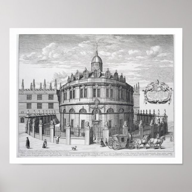 Póster Teatro Sheldonian, Oxford, de 'Oxonia Illustrat (Frente)