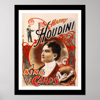 Póster Teatro Vintage Houdini King Of Cards