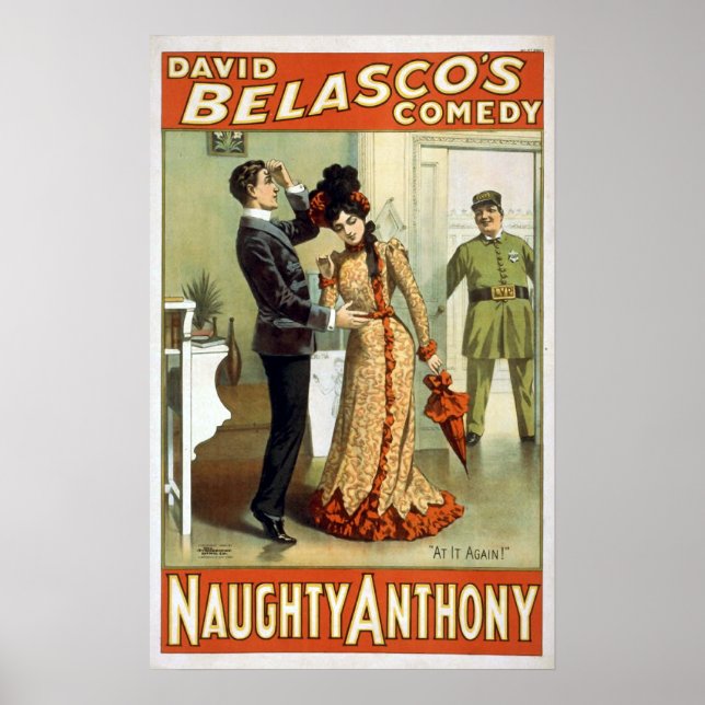 Póster Teatro Vintage "Naughty Anthony" (Frente)