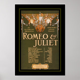 Póster Teatro Vintage Romeo Juliet