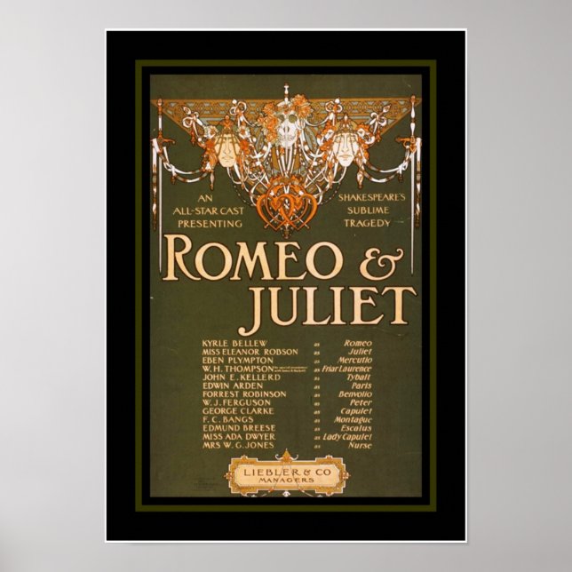Póster Teatro Vintage Romeo Juliet (Frente)