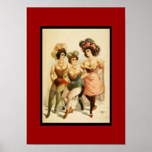 Póster Teatro Vintage Tres Mujeres