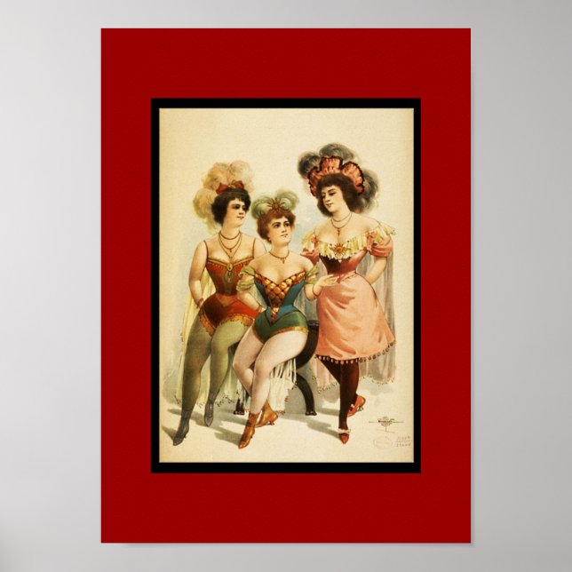 Póster Teatro Vintage Tres Mujeres (Frente)