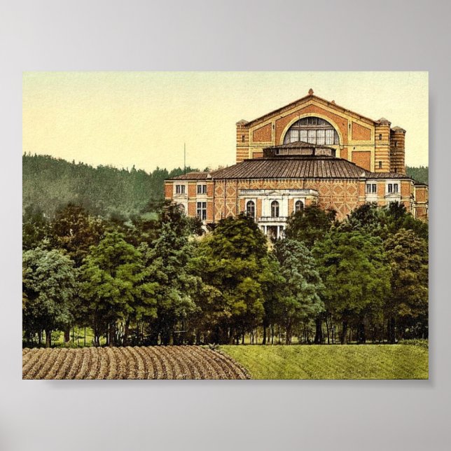 Póster Teatro Wagner (es decir, Festspielhaus), Bayreuth, (Frente)