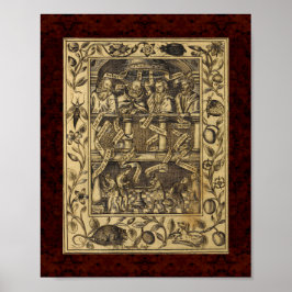 Póster Teatrum Chemicum: Ilustracion de alquimia 1652