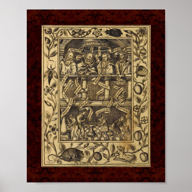 Póster Teatrum Chemicum: Ilustracion de alquimia 1652 (Frente)