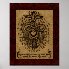 Póster Teatrum Chemicum: Ilustracion de alquimia 1652