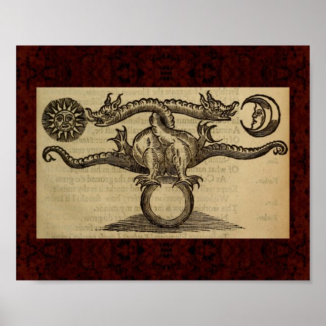 Póster Teatrum Chemicum: Ilustracion de alquimia 1652 (Frente)