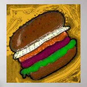 PÓSTER TECHNO HAMBURGER