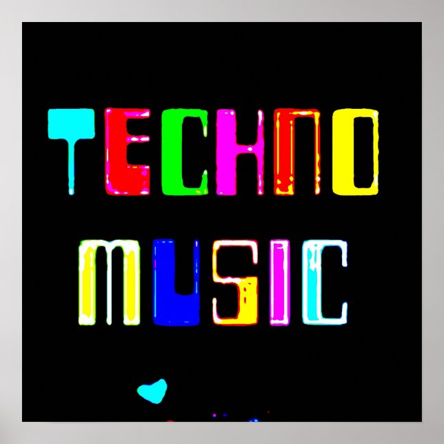 Póster Techno Music (Frente)