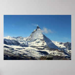 Póster Techo de cabaña bajo el cuerno Matterhorn Zermatt