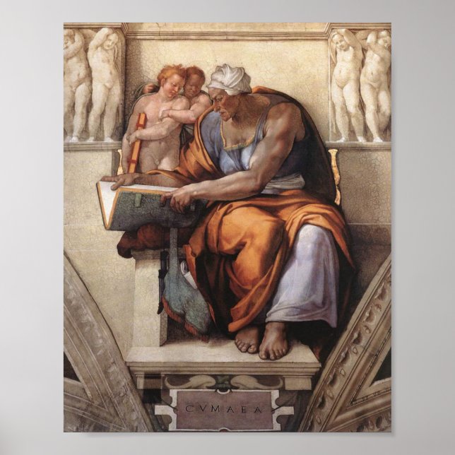 Póster Techo de Capilla Sixtina: El Sibyl Cubano Miguel Á (Frente)