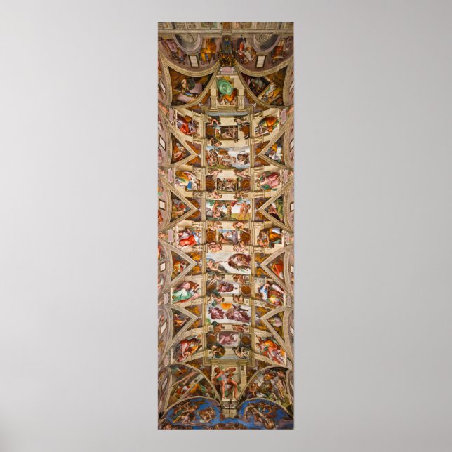 Póster Techo de la Capilla Sixtina, 1512, de Michelangelo (Frente)