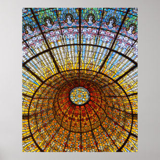 Póster Techo de vidrio templado en el Palau de Música Esp